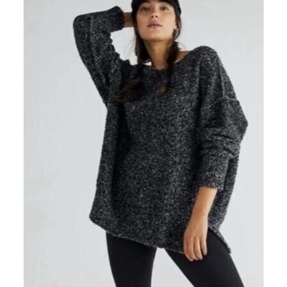 Free People Sweaters - Free People Moira slouchy sweater size small black/gray